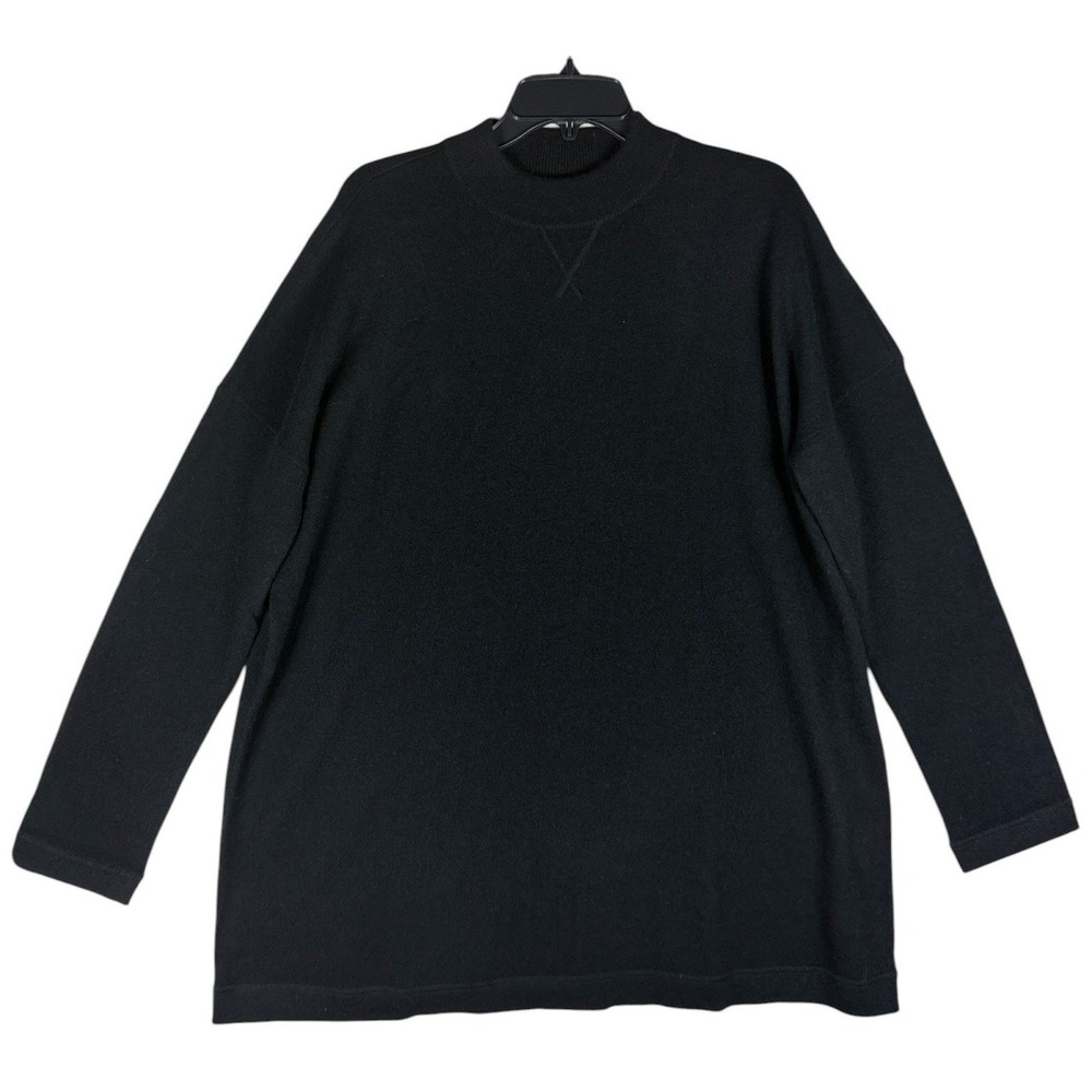 J. Jill Black 100% Cashmere Mock Neck Pullover Sweater Womens Medium 232421 NWT